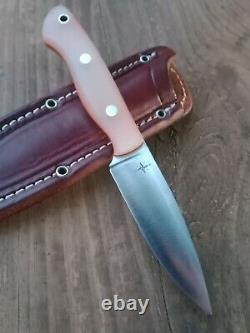 Bark River Mini Aurora CPM 3v Steel Fixed Blade Knife Orange Jade G10 Sheath