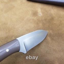 Battle Horse Knives BHK 3 1/4 drop point knife micarta USA w Leather sheath
