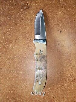 Bear MGC North American Hunter Rams Horn Fixed Blade Hunting Knife With Sheath