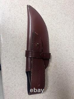 Beretta Hunting Knife 4-5in Stainless Partially Serrated Wood Handle Sheath