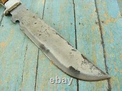 Big Antique Mexican Bone Stag Survival Combat Bowie Knife Hunting Knives Tools