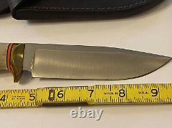 Bill Hunt Handmade Custom Elk Stag 01 Tool Steel Blade Knife-leather Sheath