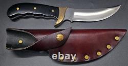 Black Handle Buck Kalinga Knife in Brown Leather Sheath