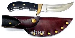 Black Handle Buck Kalinga Knife in Brown Leather Sheath