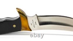 Black Handle Buck Kalinga Knife in Brown Leather Sheath