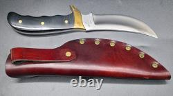 Black Handle Buck Kalinga Knife in Brown Leather Sheath