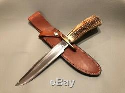 Blackjack Knives Model 1-7 Classic Hunter Stag Handle & Sheath EFFINGHAM, IL USA