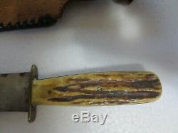 Bladevintage marbles HAINES hunting knife stag handle full hilt very scarce