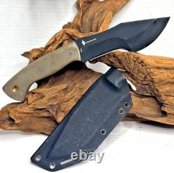 Boker Plus Tracker Fixed Blade Knife, Brown Micarta Handles, Kydex Sheath