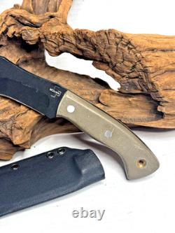 Boker Plus Tracker Fixed Blade Knife, Brown Micarta Handles, Kydex Sheath