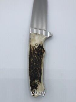 Boker Tree Brand 545 Stag Full Tang 440C Stainless Fixed Blade Hunter Knife Rare