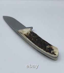 Boker Tree Brand 545 Stag Full Tang 440C Stainless Fixed Blade Hunter Knife Rare