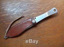 Bowen Stainless Steel Thin Boot Type Hunting Knife Leather Sheath Scabbard