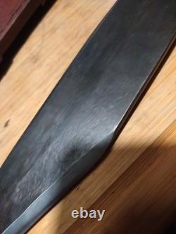 Bowie Knife Carbon Steel Full Tang Wood Handle with Custom Leather Sheath