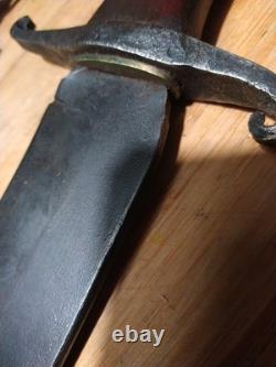 Bowie Knife Carbon Steel Full Tang Wood Handle with Custom Leather Sheath