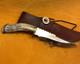 Bowie Knife Stag Elk with Leather Sheath