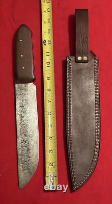 Bowie Knife Vintage Large Blade Cut Down With A New Handle & Sheath