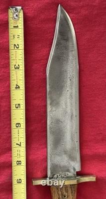 Bowie Vintage Hunting Heavy Duty 9 Blade 14.5 Overall Black Sheath