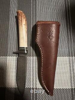 Browning Model 0217 Storm Front Damascus/ Stag Drop Point Knife