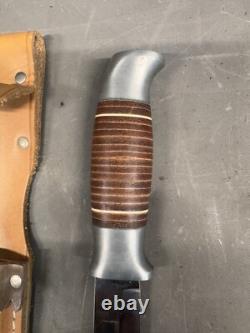 Brusletto Geilo Norge Norway Puuko Hunting Knife Leather Sheath Bowie Buck Fixed