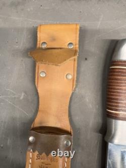 Brusletto Geilo Norge Norway Puuko Hunting Knife Leather Sheath Bowie Buck Fixed
