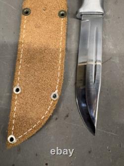Brusletto Geilo Norge Norway Puuko Hunting Knife Leather Sheath Bowie Buck Fixed