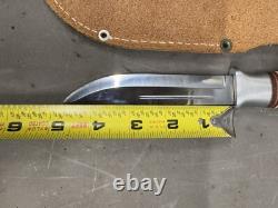 Brusletto Geilo Norge Norway Puuko Hunting Knife Leather Sheath Bowie Buck Fixed