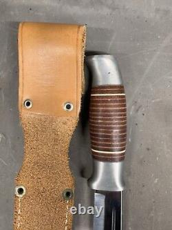 Brusletto Geilo Norge Norway Puuko Hunting Knife Leather Sheath Bowie Buck Fixed
