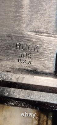 Buck 105 Fixed Blade Hunting Knife Stag Antler Handle 1972-86