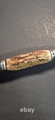 Buck 105 Fixed Blade Hunting Knife Stag Antler Handle 1972-86