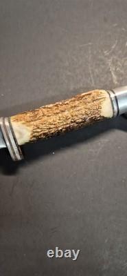 Buck 105 Fixed Blade Hunting Knife Stag Antler Handle 1972-86