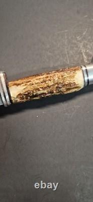 Buck 105 Fixed Blade Hunting Knife Stag Antler Handle 1972-86