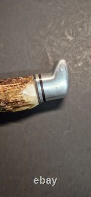Buck 105 Fixed Blade Hunting Knife Stag Antler Handle 1972-86