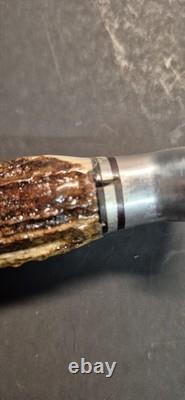 Buck 105 Fixed Blade Hunting Knife Stag Antler Handle 1972-86