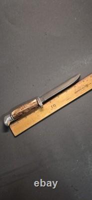 Buck 105 Fixed Blade Hunting Knife Stag Antler Handle 1972-86