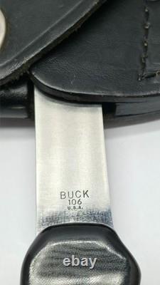 Buck 106 Hatchet Hunter Axe Black Original Leather Sheath Made in USA