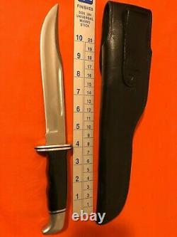 Buck 120 Knife With Sheath Inverted 3 Line Stamp Hunting 1972