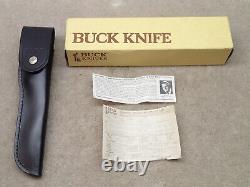 Buck 121 USA Vintage Fixed Knife Early 1990's Nice with Sheath