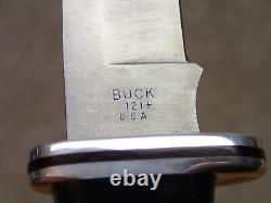 Buck 121 USA Vintage Fixed Knife Early 1990's Nice with Sheath