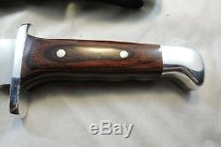 Buck 124 Frontiersman USA Rosewood Handle Knife 1987 Nice Used