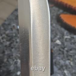 Buck 124 USA Hunting Fixed Blade Knife, Stainless Clip Point, Wood, Sheath 1980