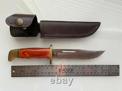 Buck Knives 119 Fixed Blade Knife with Leather Sheath and Wood Handle