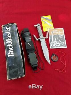 Buck Knives BUCKMASTER 184 SURVIVAL Knife preowned used but solid with box sheath