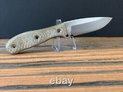 Busse Combat Game Warden 2 Knife, Satin INFI, Green Canvas, Leather Sheath, MINT