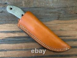 Busse Combat Game Warden 2 Knife, Satin INFI, Green Canvas, Leather Sheath, MINT