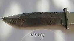 C. F. K. USA Handmade Damascus Knife Fixed Blade Camel Bone Buffalo Horn COA