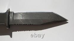 C. F. K. USA Handmade Damascus Knife Fixed Blade Camel Bone Buffalo Horn COA