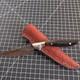 C. PETERSON NO SWEAT Damascus Steel Fixed Blade Knife withLeather Sheath