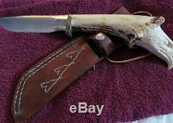 CARVED Lakota Sioux CUSTOM CRAFTED FIXED KNIFE 1900s