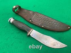 CASE TESTED xx VINTAGE 1920-40 only very RARE HUNTING knife & original SHEATH